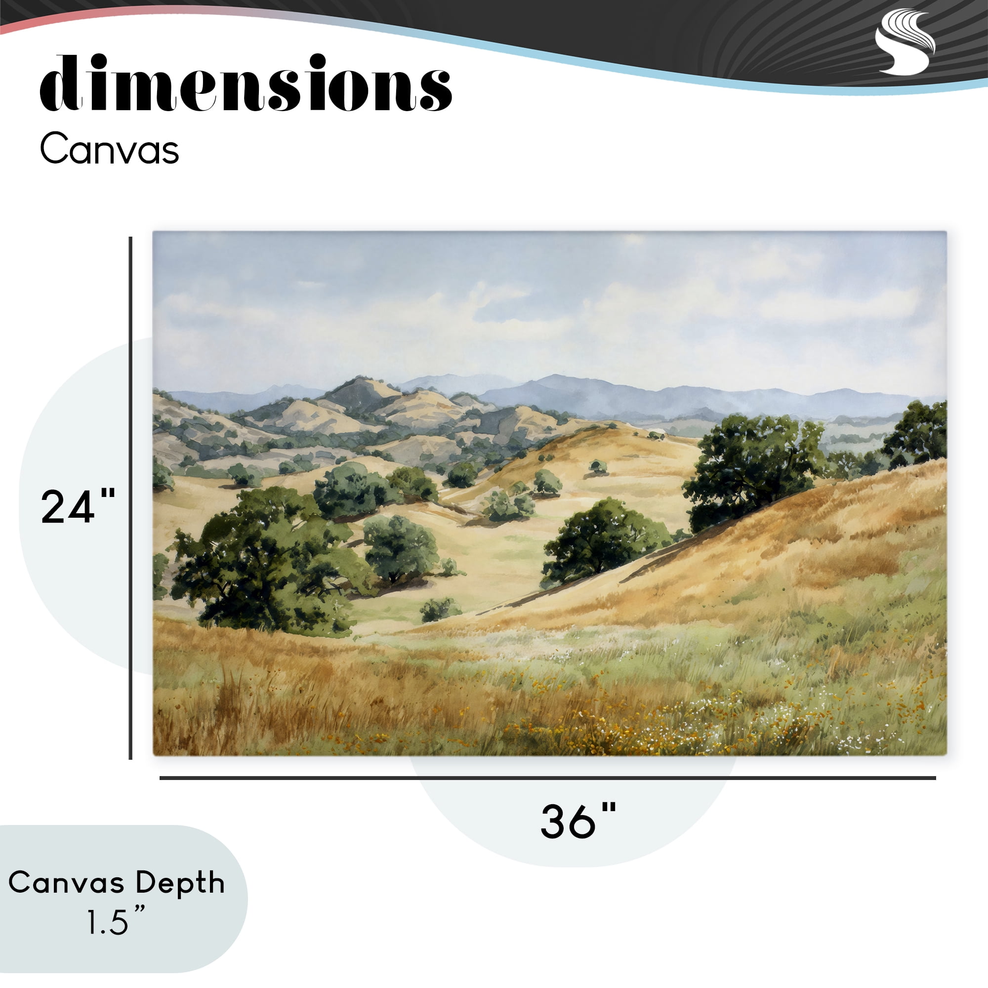Stupell Industries Idyllic Mountains and Trees Canvas Wall Art, design by Petal Prints Design