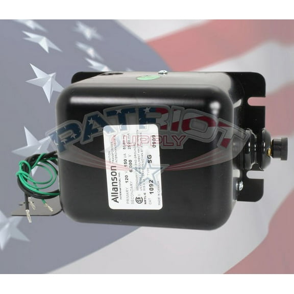 Allanson 1092-SG 120V Primary by 6,000V Secondary Single Pole Gas Ignition Transformer