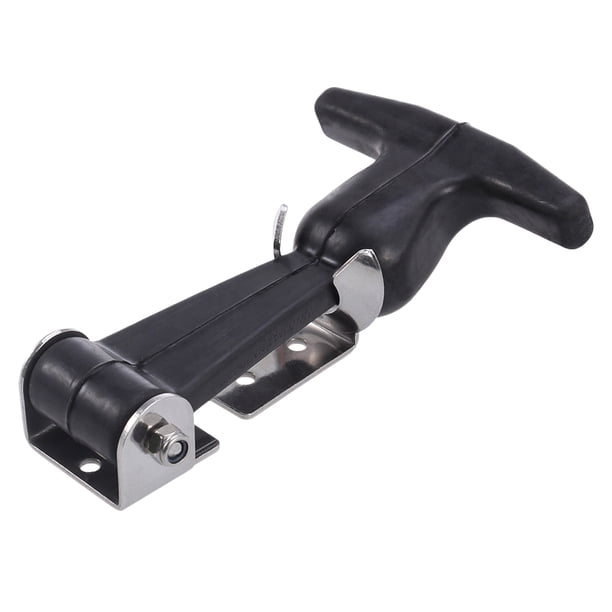 Pestillos flexibles con manija en T de acero inoxidable para carrito y caja de herramientas (negro)