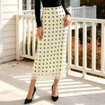 thumbnail image 2 of Caixia Women's Maxi Skirt Lace hem Polka Dot Long Skirt High Elastic Waist A-Line Flowy Midi Skirt with Business Casual Floral Long Skirts, 2 of 9