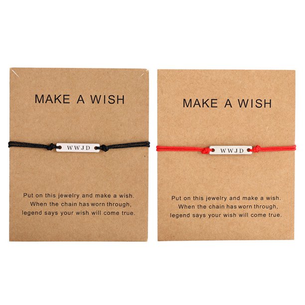 WWJD Bracelet for Men Women,Stainless Steel Adjusted Cord What Would