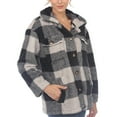thumbnail image 5 of White Mark Women's Plaid Sherpa Shacket Jacket, 5 of 5