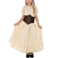 thumbnail image 2 of Auroural Girls Vintage Style Performance Clothing Dress Belt Set Medieval Retro Dresses for Trick-Or-Treating,Kids Carnival Fancy Dress,Birthday Party,Photoshoot,Special Occasion, 2 of 8