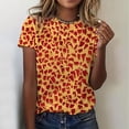 thumbnail image 2 of Jamsmile Women T-Shirts Classic Camouflage Print Short Sleeved Color Block T Shirts Casual Round Neck Soft Loose Tee Shirts, 2 of 5