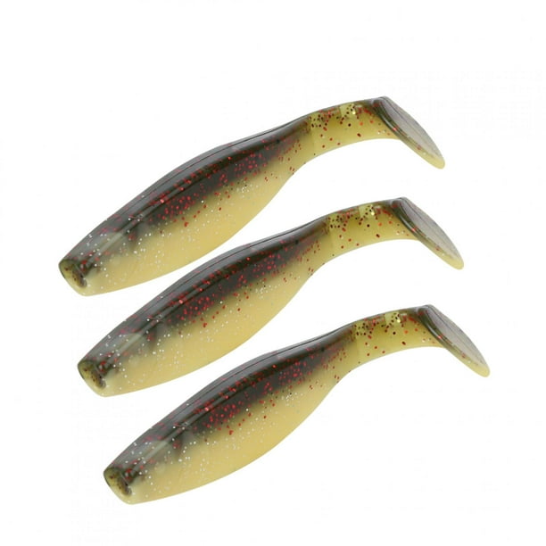 Lures,3pcs 110mm Dual Color Fishing Tackle Soft Lures Sturdy Construction 