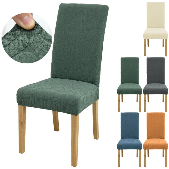Rosnek 2 Pack Stretch Dining Chair Covers Floral Chair Slipcover Furniture Protector for Dining Room, Restaurant, Green