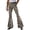 Light Gray, variant on CUSTG Men Leisure Trousers Leopard Print Bootcut Flare Denim Jeans Mid Rise Button Zip Waist Pocket Vintage Streetwear Everyday Travel Outdoor Adventures Trousers