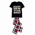 thumbnail image 5 of LuLiaMenton Matching Couples New Year Pajamas 2027 Plaid Short Sleeve Long Pants Set, 5 of 5