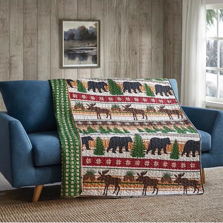 Christmas Wilderness Primitive Rustic Quilt Throw Blanket Walmart