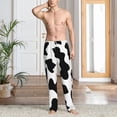 thumbnail image 2 of Kdxio Milk Cow Pattern Men's Pajama Pants, Elastic Waist with Drawstring and Pockets, Comfortable Loungewear-Large, 2 of 6