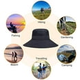 thumbnail image 4 of VONTER Unisex Wide Brim Sun Hat,Outdoor UPF 50+ Waterproof Boonie Hat Summer UV Protection Sun Caps Camping Hiking Fishing Hunting Boating Safari Cap for Men and Women - Black, 4 of 6