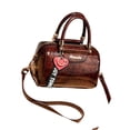 thumbnail image 4 of Bolso de mano minimalista para mujer, tipo bandolera, para vacaciones, negocios y compras. Marrón, 4 of 9