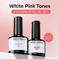 thumbnail image 2 of modelones Gel Nail Polish Set 2 Pcs 15 ML French Manicure White Nude Pink Jelly Gel Polish Translucent Soak Off UV French Tip Gel Polish Nail Art DIY Manicure At Home For Women Girls, 2 of 8