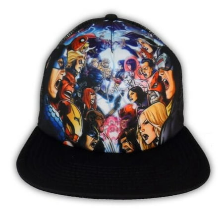Marvel Heroes Vs Villians Black Trucker Marvel Comics Trucker Hat Cap