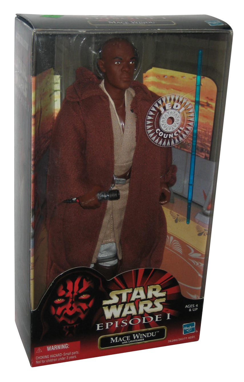Star Wars Episode I Mace Windu Jedi Council Lightsaber 12" Figure