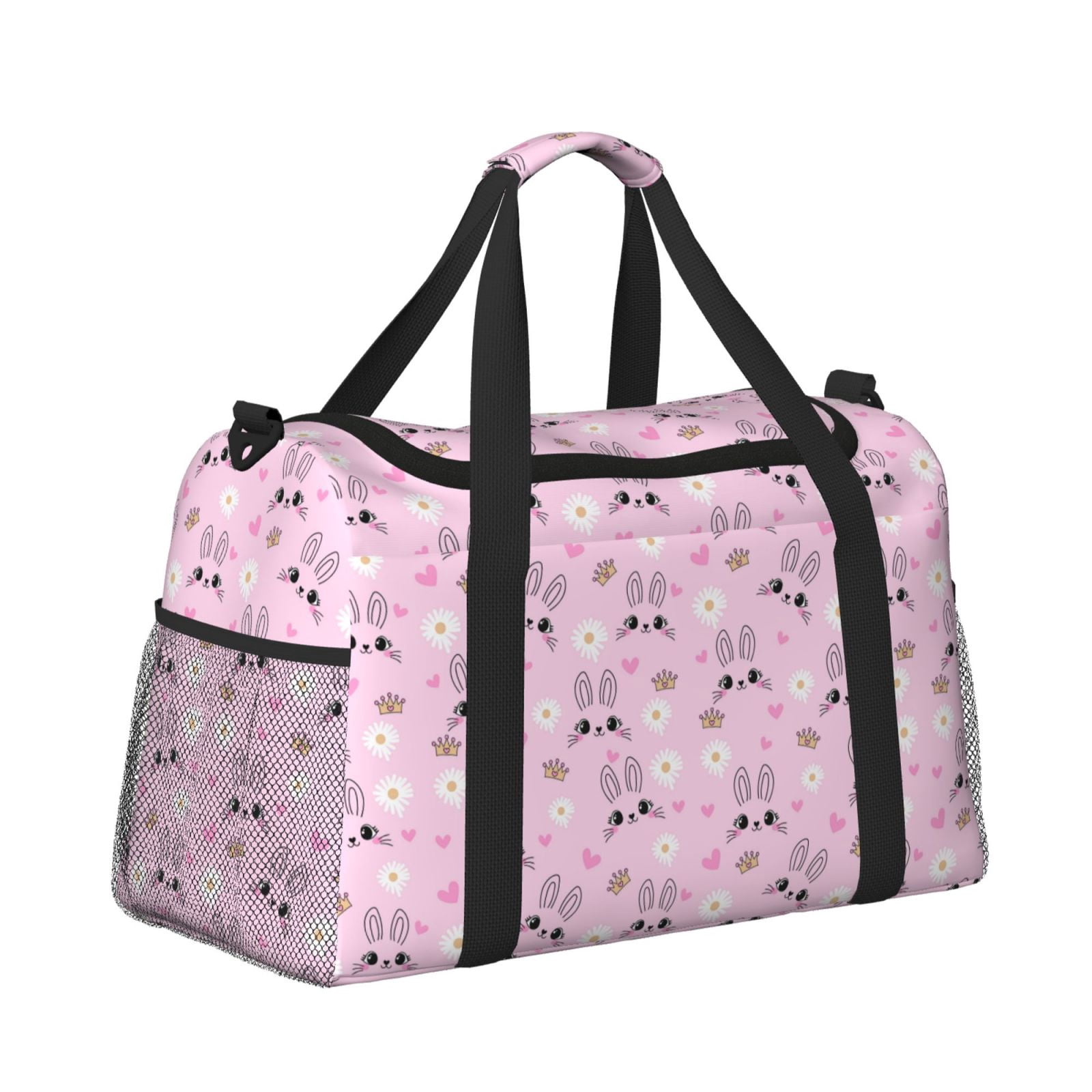 Fuzoiu Rabbit Face Print Travel Duffle Bag,Carry On Tote Bags,Duffel Bag,Sport Gym Bag, Hospital Bag for Labor and Delivery, Overnight Bag,Luggage Bag