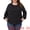Black, variant on DARING DIVA Women's Plus Round Neck Long Sleeve Casual Pullover Blouse 2X Black