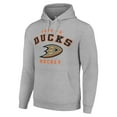 thumbnail image 2 of Men's Starter Heather Gray Anaheim Ducks  Logo Pullover Hoodie, 2 of 3