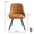 thumbnail image 3 of Set 2 Sillas para Comedor Tipo Piel Acolchadas Textura Suave cafe, 3 of 7