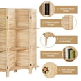 thumbnail image 3 of Costway 4 Panel Folding Room Divider Screen W/3 Display Shelves 5.6 Ft Tall Natural, 3 of 10