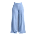 thumbnail image 6 of TEAJOPSUU Plus Size Yoga Pants for Women Wide Leg Stretchy High Waist Elastic Waisted Palazzo Pants Casual Daily Trousers XL-5XL Sky Blue, 6 of 6