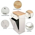thumbnail image 5 of Tolead Kitchen Single Trash Cabinet Tilt Out Free Standing Storage Can with Hideaway Drawer and Countertop, Wood, White, 5 of 9