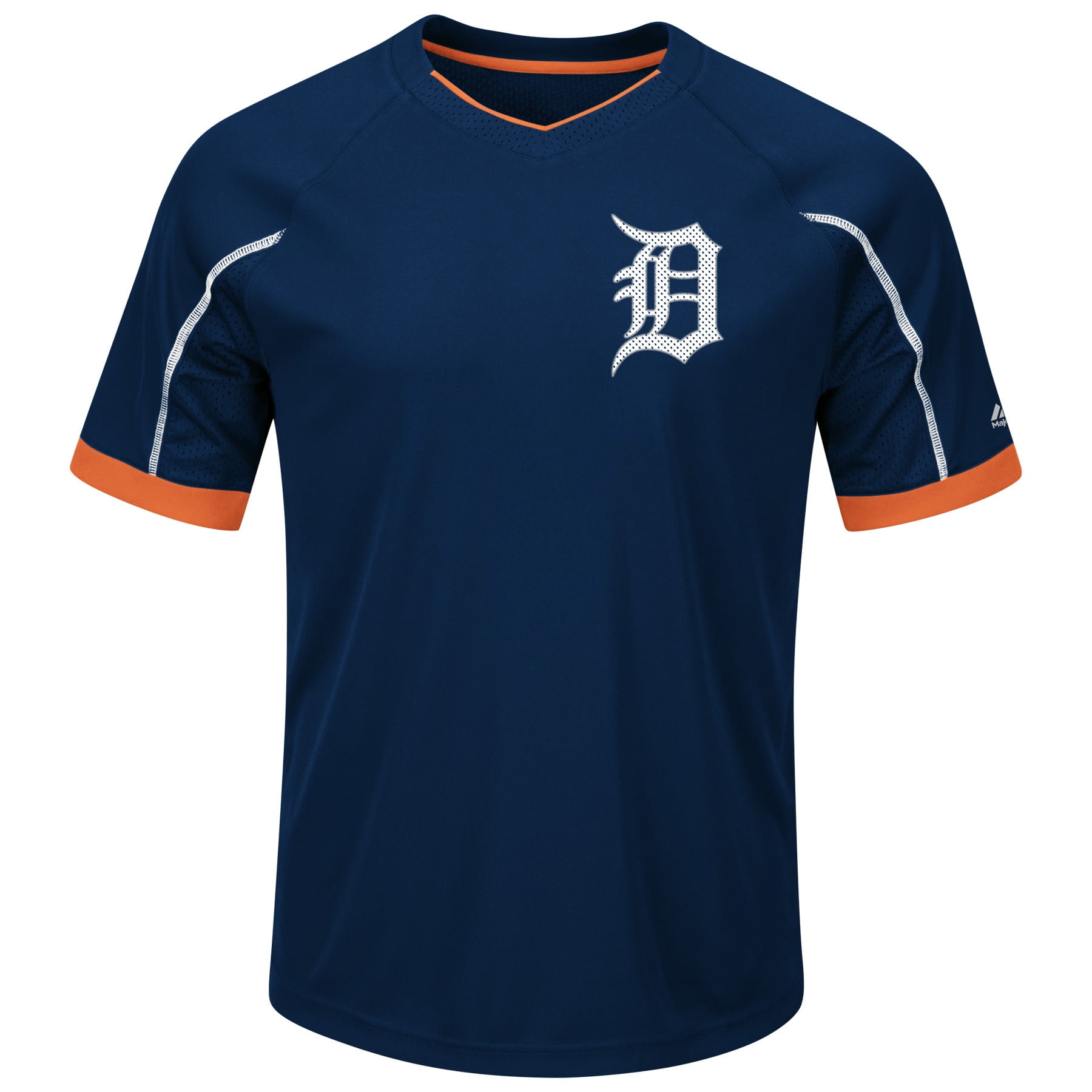 Detroit Tigers Majestic Big & Tall Emergence V-Neck T-Shirt Navy Orange by Profile