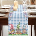 thumbnail image 3 of Table Runners 72 Inches Long Dress Scarves, Easter Bunny Gnomes Farmhouse Kitchen Table Runner, Coffee Tablerunners, Spring Easter Eggs Floral Blue Plaid 14x72 Inch, 3 of 9