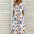 thumbnail image 2 of Robe Décontractée pour Femmes pour l'Été, Imprimé Vintage, Robe T-Shirt à Manches Courtes, Ample, Midi de Plage, Robe d'Été avec Poches, 2 of 5