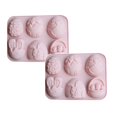 thumbnail image 1 of Oleegame 2PC Cookie Mold Easter Rabbit Egg Silicone Cake Chocolate Cake Baking Abrasive Purple, 1 of 8