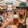 thumbnail image 5 of Byfri Floral Embroidered Oktoberfest Hat with Braids Bavarian Festival Headwear 60cm, 5 of 7