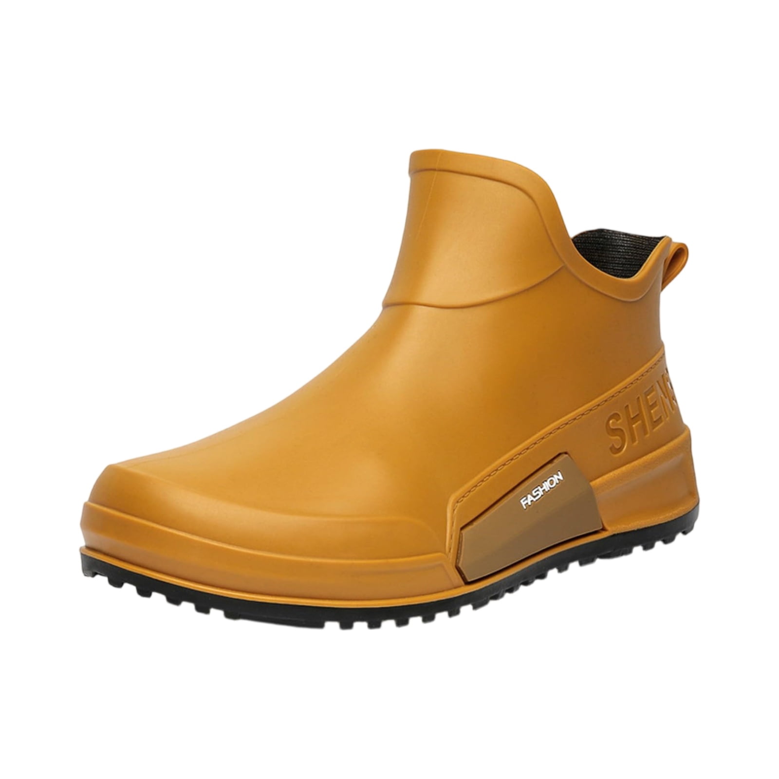 Willtoo Rain Boots for Women Fashion Walking Water Shoes,Water Resistant Ankle Rubber Boots Non-Slip Soles Mid Calf Booties Outdoor Casual Slip On Rubber