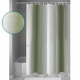 thumbnail image 4 of White Seaweed Green Gradient Shower Curtain, 48" x 72", Simple Pattern Waterproof Bathroom Curtain Washable Shower Curtain Set with 12 Hooks, 4 of 6