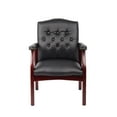 thumbnail image 6 of Leather Reception Guest Chairs W/Padded Seat and Arms Ergonomic Mid-Back Office Executive Side Chair for Meeting Waiting Room Conference Office Guest Chairs,Black, 6 of 11