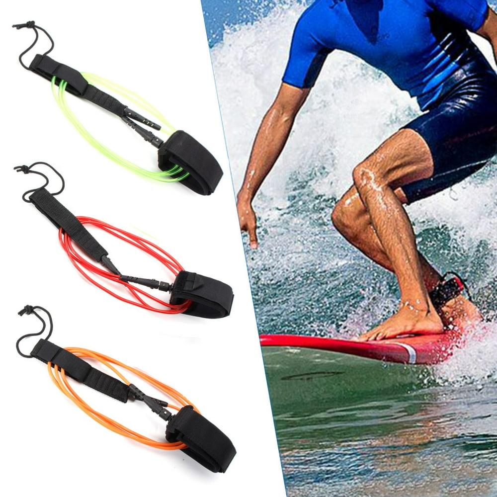 Surfboard Leash,TPU 6ft 5.5mm Flexible Paddle Board Leash Hook Loop Closure Metal Double Swivels
