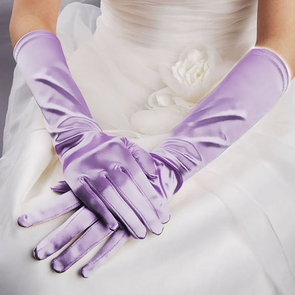 Namzi Long Gloves 1 Pairs 38cm Evening Gloves, Prom Gloves, for Formal Occasions,Light Purple