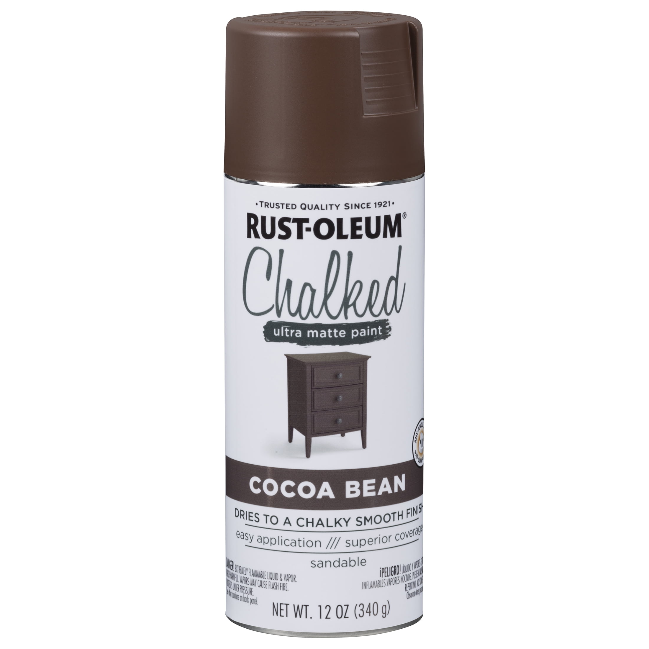 (2 pack) 6 Pack, Cocoa Bean, Rust-Oleum Ultra Matte Chalked Spray Paint, 12 oz