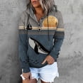 thumbnail image 2 of Sweat à Capuche d'Hiver pour Femmes, Pull de Mode Mi-Long, Blouse Ample Imprimée de Noël, Pull de Noël, Cardigan à Col Rond Chaud, 2 of 4