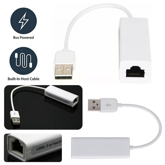 AMERTEER Foldable USB Ethernet (LAN) Network Adapter Compatible with Laptop, Computers and All USB 2.0 Compatible Devices Including Windows 10/8.1/8 / 7 / Vista/XP