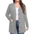 thumbnail image 1 of Womens Puffer Jacket Cardigan Lightweight Soft Knit Cardigan Long Sleeve Lightweight Open Front Button Sweat Shirts 2025 Fall Fashion Cardigans with Pockets Dressy Winter Clothes, 1 of 7