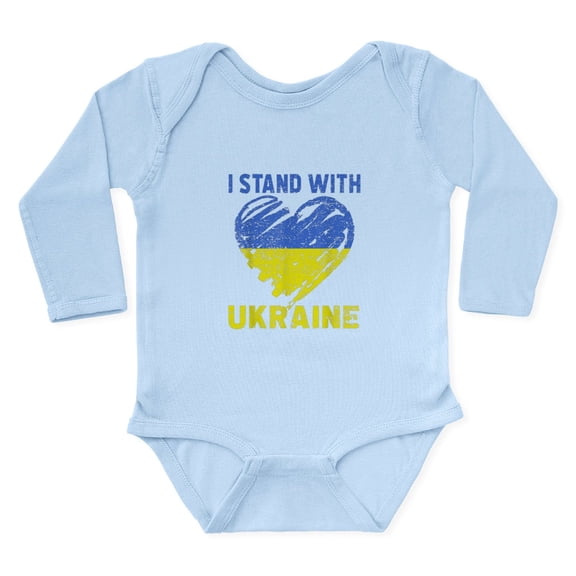 CafePress - Ukrainian Lover I Stand With Ukraine Hea Body Suit - Long Sleeve Cotton Baby Bodysuit