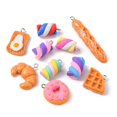 thumbnail image 2 of 20Pcs Resin & Handmade Polymer Clay Pendants with Platinum Tone Iron Loops Imitation Mixed Color 17~49x9~21.5x4.2~10mm Hole: 2~3mm, 2 of 5