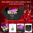 thumbnail image 2 of Collar Lebana con 2 rosas moradas preservadas y corazones de amor, 2 of 7