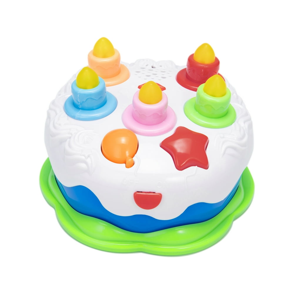Toy for Children Music Birthday Cake Toy with Counting Candles & Music