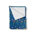 thumbnail image 2 of Outer Space Soft Flannel Fleece Blanket, Alien Planets Shooting Stars Saturn and Crescent Moon Universe Themed Cartoon, Cozy Plush for Indoor and Outdoor Use, 50" x 70", Multicolor, by Ambesonne, 2 of 5