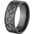 thumbnail image 2 of 8mm Flat Black Zirconium Ring with a Milled Celtic Design, 2 of 3