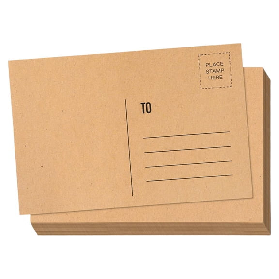 HOOWIFFY Brown Kraft Paper Blank Postcards for Mailing Printable Smooth Surface for DIY Invitations Greeting Cards
