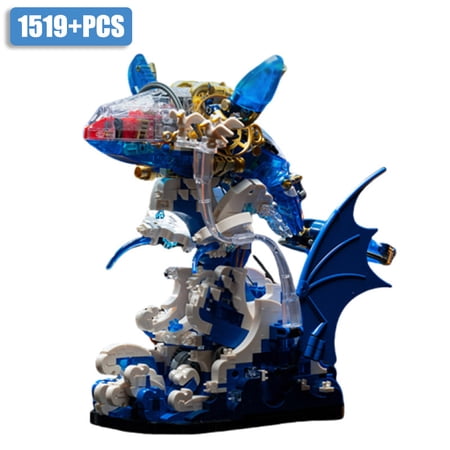 Honchoes Mechanical Whale Building Set Compatible with Lego Fish Decor for Adults 1519 Pcs