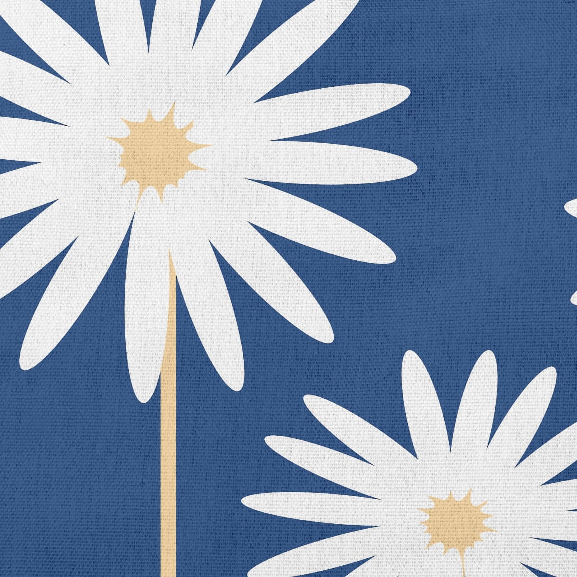 Simply Daisy 14 in x 20 in Scandinavian Blue, Beige and White Floral Polyester Throw Pillow