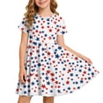 thumbnail image 2 of Amidoa Girl Dresses A-Line 4th of July Short Sleeve Swing Dress Summer Casual Sundress for Kids Multicolor Size 4T, 2 of 9